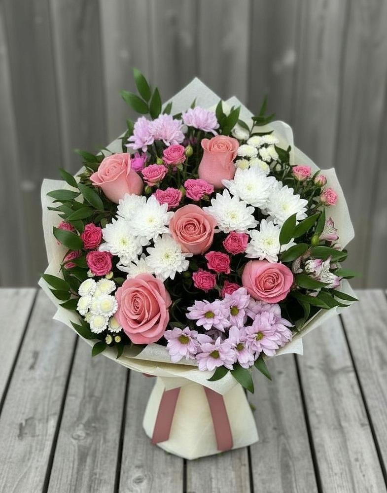 Букет цветов из: Альстромерии, Гвоздики, Розы и Хризантемы в Яр Удмуртия