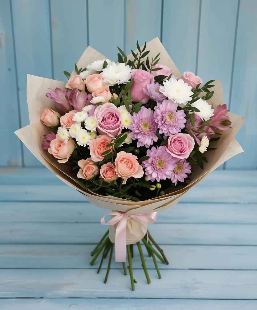 Букет цветов из: Хризантемы, Розы и Альстромерии в Яр Удмуртия