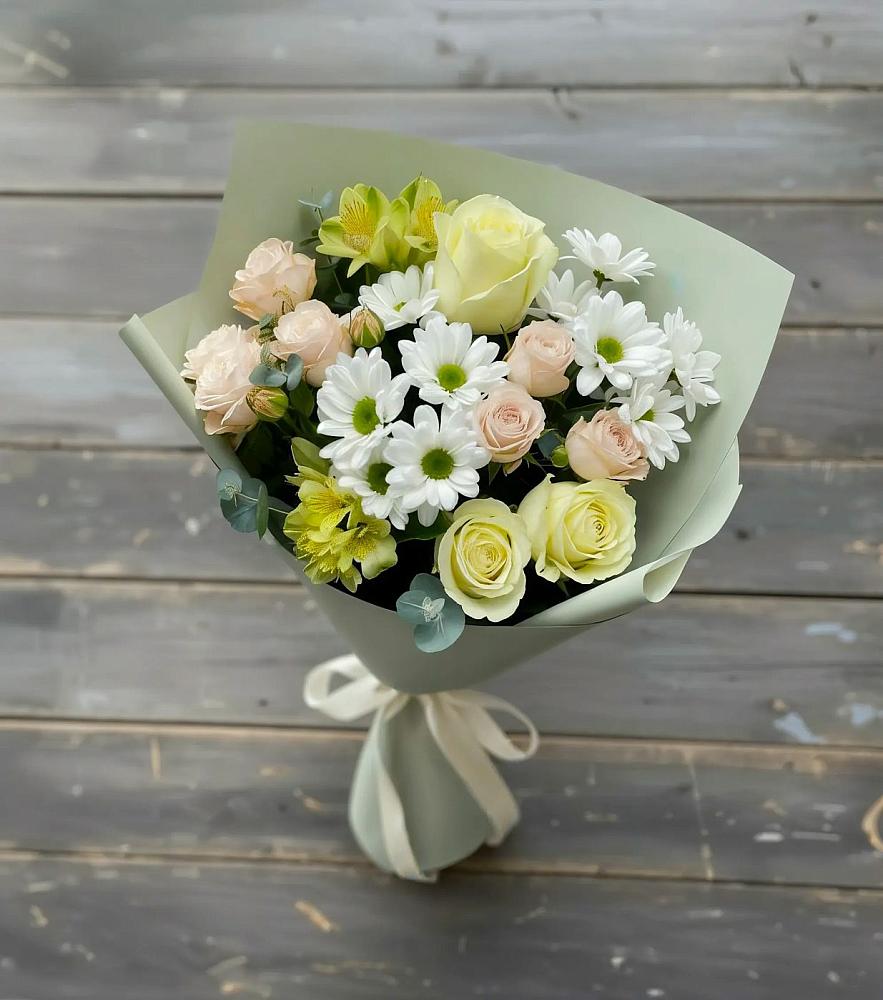 Букет цветов из: Альстромерии, Розы и Хризантемы в Яр Удмуртия