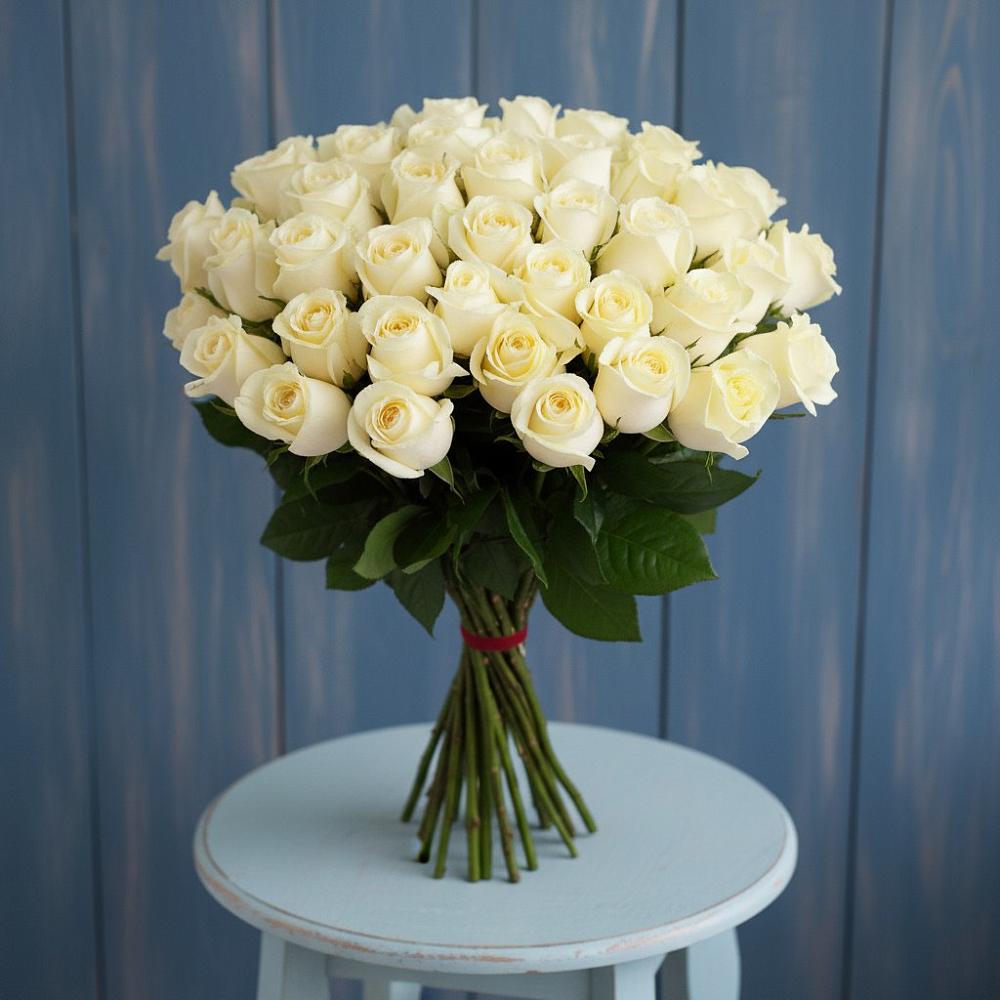 Букет 51 Белая роза Эдлесс Лав в Яр Удмуртия