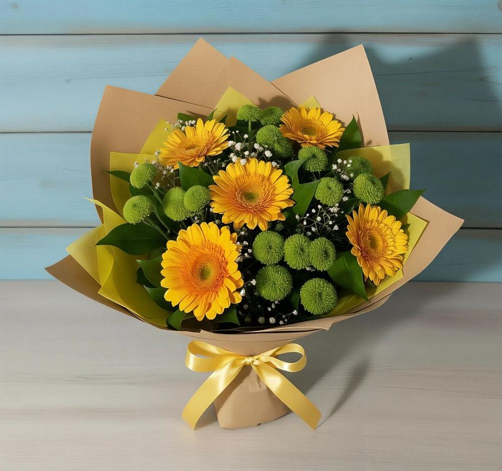 Букет цветов из: Герберы и Хризантемы в Яр Удмуртия
