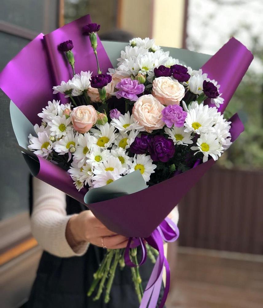 Букет цветов из: Хризантемы, Гвоздики и Розы в Яр Удмуртия