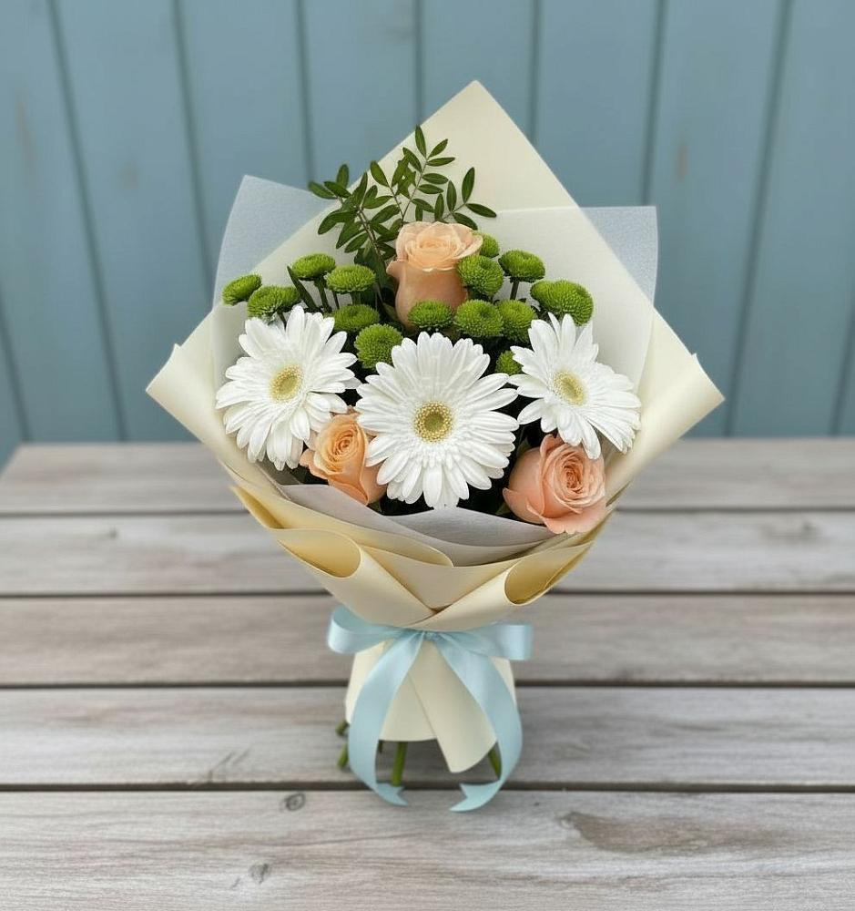 Букет цветов из: Герберы, Розы и Хризантемы в Яр Удмуртия