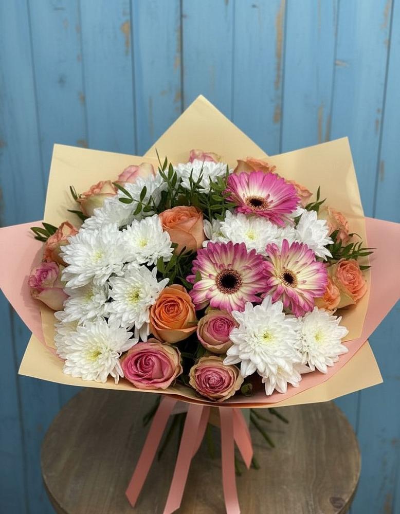 Букет цветов из: Розы, Герберы и Хризантемы в Яр Удмуртия