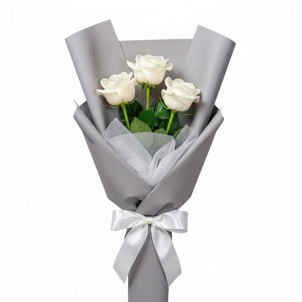 Букет 3 белые розы в Яр Удмуртия