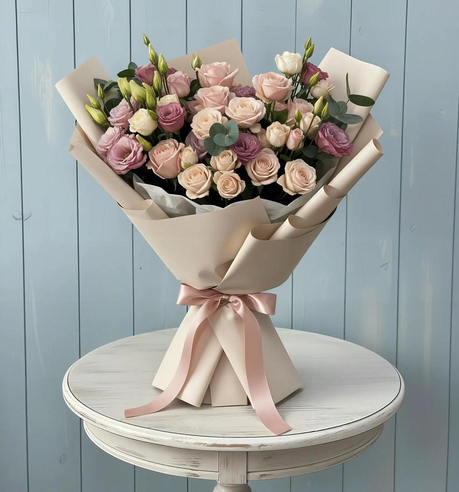 Букет цветов из: Розы и Лизиантусы в Яр Удмуртия