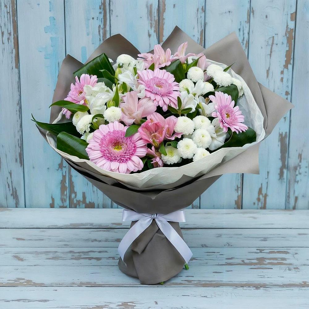 Букет цветов из: Герберы, Альстромерии и Хризантемы в Яр Удмуртия