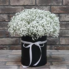 Цветочная композиция из Гипсофила в шляпной коробке в Яр Удмуртия