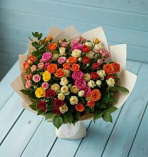 Букет Микс из разноцветных кустовых роз в Яр Удмуртия